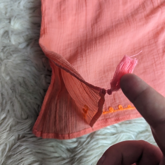 Final Price EUC Seafolly Big Girls Embroidered Kaftan in Fusion Coral - Picture 3 of 12